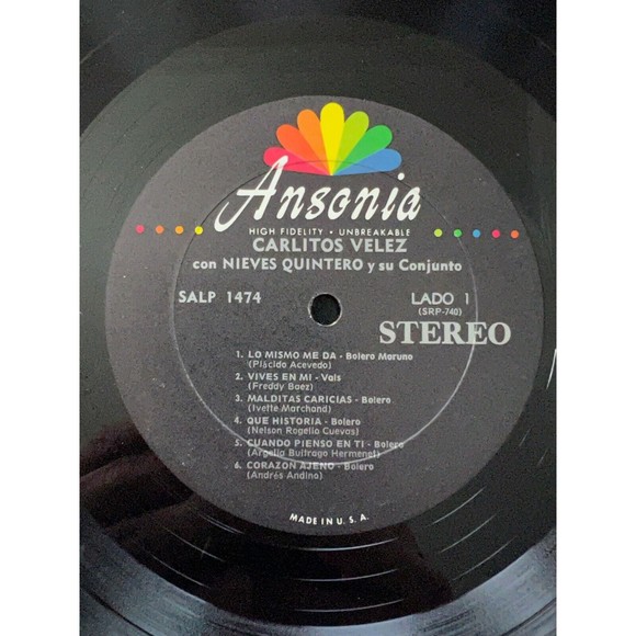 Carlitos Velez El Caballero Que Canta LP Ansonia Records SALP 1474 VG - Picture 5 of 7